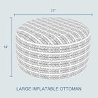 LVTXIII Indoor/Outdoor Extra Large Inflatable Ottoman Pouf D31 x H14 Inch - Image 3