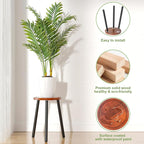 2-Pack Wood Plant Stands Indoor, 16.7" Tall Plant Stand Outdoor Mid-Century - Image 4