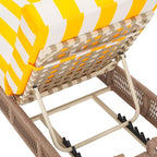 SAFAVIEH Outdoor Collection Gillian Heather Tan & Yellow Stripe Chaise Lounge - Image 11