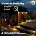 SOLPEX Solar Deck Lights Outdoor 16 Pack, Solar Step Lights Waterproof Led - Image 2