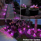 Solar Lights Outdoor Pathway Waterproof 8 Pack Purple LED Acrylic Mushroom - Image 5