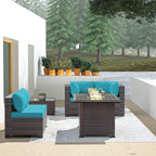 Outdoor Patio Furniture with Fire Pit Table, 6 Pieces Outdoor Furniture Patio - Image 8