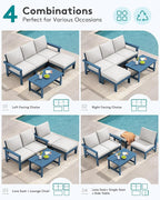 SERWALL Outdoor Sectional Sofa Set, 5-piece Outdoor Modula Couch Set - Image 5