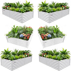 A ANLEOLIFE Set of 6, 18 Inch Tall Antique White Raised Garden Beds Kit by AAnleolife