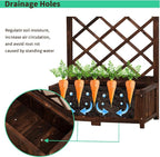 Anraja Raised Garden Bed with Trellis Wooden Planter Box Outdoor Wood Privacy - Image 6