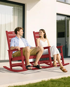 SERWALL Outdoor Rocking Chair Set of 4, Oversized HDPE Patio Rocking Chair - Image 8