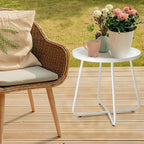 danpinera Outdoor Side Tables, Weather Resistant Steel Patio Side Table - Image 2