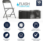 Flash Furniture Hercules Set of 10 Indoor/Outdoor Heavy-Duty Plastic Folding - Image 3