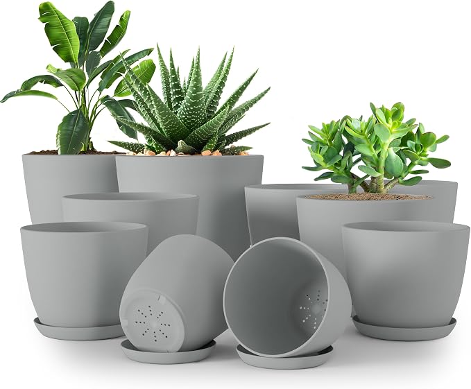 Utopia Home - Plant Pots Indoor - 7/6.6/6/5.3/4.8 Inches Home Decor Flower Pots by UTOPIAHOME