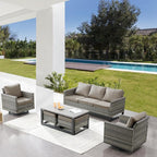 Belord 6 Piece Outdoor Furniture Patio Wicker Sofa Set, Oversize Outdoor Swivel - Image 2
