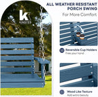 KINGYES Outdoor Hanging Patio Swing Set of 2, 2 Seat Swing Chair - Image 2