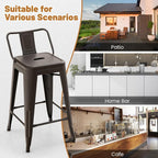 COSTWAY Metal Bar Stools Set of 4, - Image 10