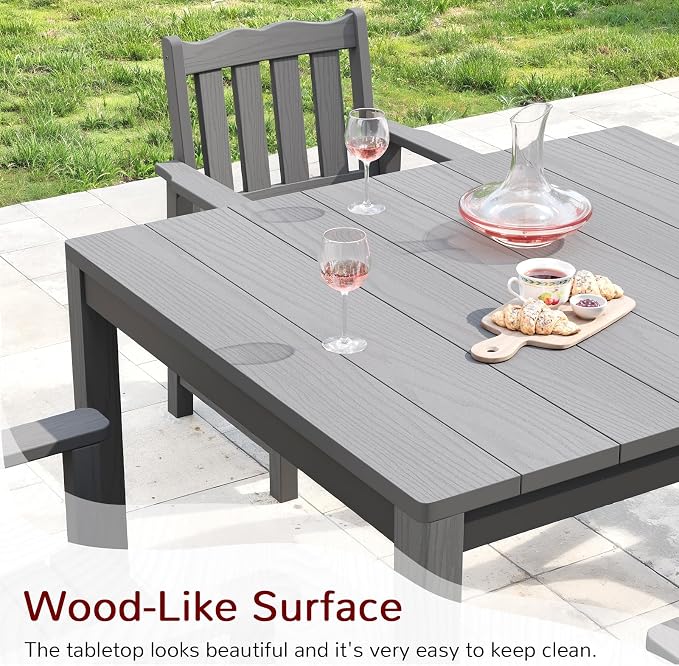 Stoog All-Weather Patio Dining Sets, 5 Pieces Outdoor HIPS Dining Table - Image 4