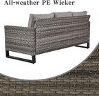 Belord Wicker Patio Furniture 5 Piece Outdoor Sofa Set, Oversize Outdoor Dining - Image 9