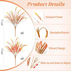 Artificial Fall Outdoor Faux Plants Decoration, 12 Bundles Fake Monkey Grass - Image 2