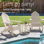 LUE BONA Adirondack Outdoor Side Table, 2-Tier Sand HDPS Patio End Table - Image 4