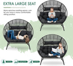 NICESOUL® Double Egg Chair Indoor Outdoor Stationary Oversized 6.5" Thick - Image 7