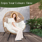 JAMFLY Egg Chair Wicker Outdoor Chairs, Oversized Patio Chair Oversized Lounger - Image 6