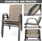 Patio Chairs Set of 6, Stackable Outdoor Dining Chairs - Image 5