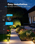 SUNVIE 12-Pack Low Voltage Landscape Lighting Kit LED Bollard Pathway Lights - Image 5