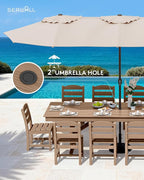 SERWALL 11 Piece Outdoor Dining Set - Image 5