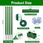 WAENLIR 16 Inch 72 Pack Extendable Garden Stakes Kit, DIY 4ft 5ft 6ft 7ft 8ft - Image 3