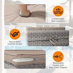 6-Seat Modular Patio Furniture Set – Outdoor Wicker Sectional Sofa - Image 6