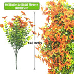 Artificial Fake Flowers for Outdoor Spring Decoration, 16 Bundles Faux Silk - Image 2