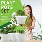 Quarut 12 Inch Plant Pot, 4 Pack Large pots - Image 2