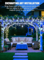 Brightown Outdoor Solar String Lights, 2 Pack 33 Feet 100 Led Solar Powered - Image 2