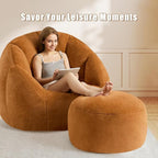Round Stuffed Pouf Ottoman for Foot Rest, A Round Modern Foam Filled Poufs - Image 3