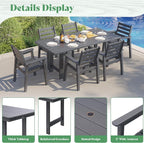 AMERLIFE 7-Piece HDPE Outdoor Dining Set - Image 5