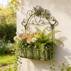 Rustic Metal Wall Planter Vintage Wall Mounted Flower Pot Farmhouse Distressed - Image 4