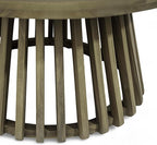 Merax Patio Outdoor Acacia Wood Round Coffee Table - Image 7