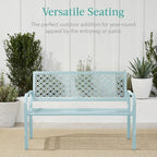 Best Choice Products Outdoor Bench 2-Person Metal Steel Benches Furniture - Image 6