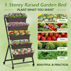 VECELO 5-Tier Vertical Garden Bed, Freestanding Elevated Raised Garden Planter - Image 8
