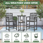 Outdoor Bistro Bar Set, Patio High Top Table and Bar Height Tall Adirondack - Image 3