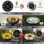 Solar Powered 8 Pack Outdoor LED Disk Lights - Image 5