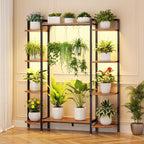 C1 Plant Stand Indoor with 6 Grow Lights, 6 Tiered Large Metal Plant Stand by CYXPHION