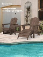 KINGYES Folding Adirondack Ottomans Set of 2 - Image 4