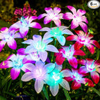 Solar Garden Lights Outdoor, 6 Pack Blooming Lily Solar Flowers Outdoor by AHAORIGIN