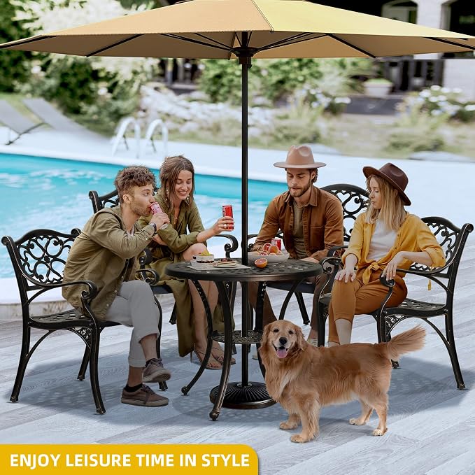 DWVO 30 Inches Round Patio Dining Table - Image 4