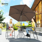 Outsunny 4 Piece Outdoor Patio Dining Furniture Set, 2 Folding Chairs, - Image 2