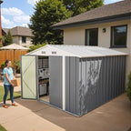 Greesum 8×10FT Outdoor Storage Shed, Metal Patio Storaged Sheds - Image 2