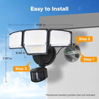 LUTEC 80W 9000LM LED Security Lights Motion Sensor Outdoor Lights, 4 Head LED - Image 8