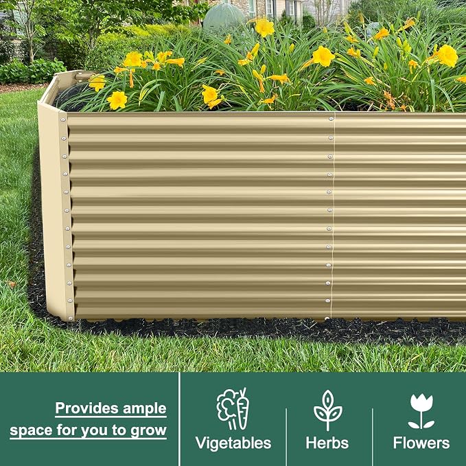 Land Guard 8x4x3ft Rectangular Galvanized Raised Garden Beds, Large-Capacity - Image 7
