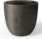 Kante 14 Inch Dia Round Concrete Planter, Indoor Outdoor Large Plant Pot by Kante