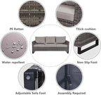 Belord 6 Piece Outdoor Furniture Patio Wicker Sofa Set, Oversize Outdoor Swivel - Image 4