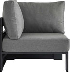 Modway Tahoe Aluminum Outdoor Sectional Corner Chair in Gray Charcoal - Image 4