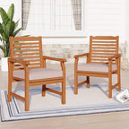 Sophia & William 2 Pieces Acacia Wood Patio Dining Chairs by SophiaWilliam